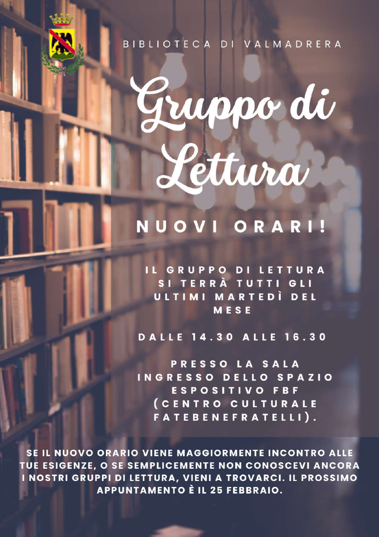 Gruppo di lettura di Valmadrera - nuovi orari